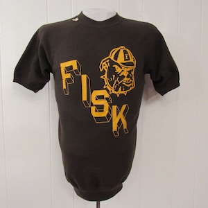 Vintage sweatshirt, Fisk Bulldogs t shirt, University sweatshirt, Bulldog sweatshirt, vintage clothing, size medium, NOS