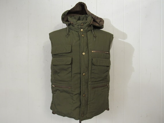 Vintage vest, down vest, fishing vest, storable h