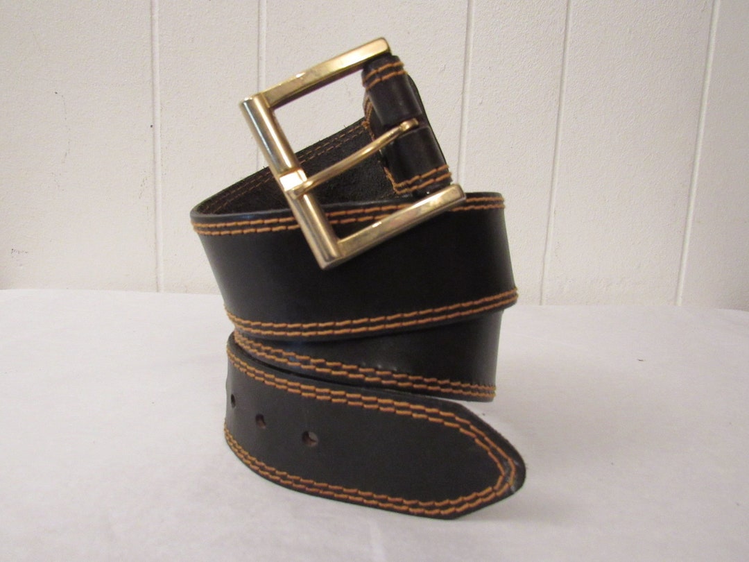 70s Rocker Belt Vintage Belt, 1970s Belt, Black Leather Belt, Leather Belt, Hippy Belt ...