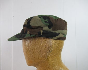 Vintage hat, camo hat, Army cap, camouflage hat, military hat, vintage clothing, size XL