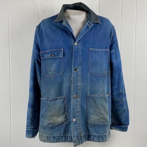 Vintage jacket, size XL, work jacket, chore jacket, 1960s jacket, distressed denim jacket, Sears jacket, vintage workwear, vintage clothing