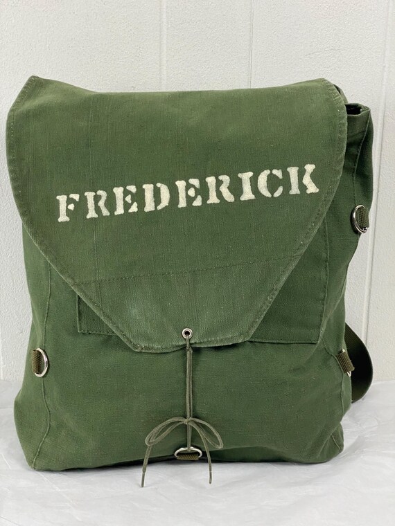 Vintage backpack, 1960s backpack, canvas bag, camping… - Gem