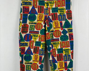 Pantalones vintage, 36 x 29, pantalones de los años 60, pantalones Laugh In, pantalones con estampados novedosos, pantalones estampados, pantalones hippies, pantalones Weldon, ropa vintage