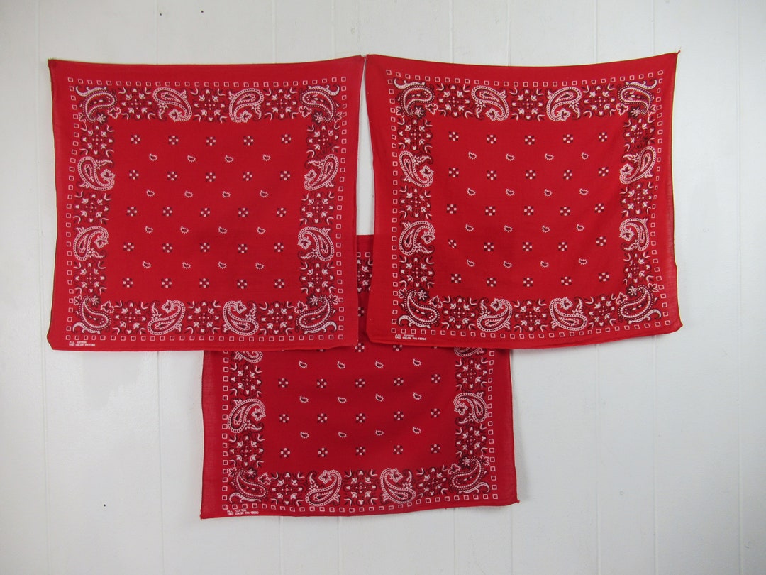 3 Vintage Bandana Vintage Bandana 1960s Bandana Matching Etsy