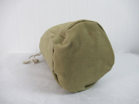 Vintage bag, small bag, 1940s bag, Army bag, canv… - image 3