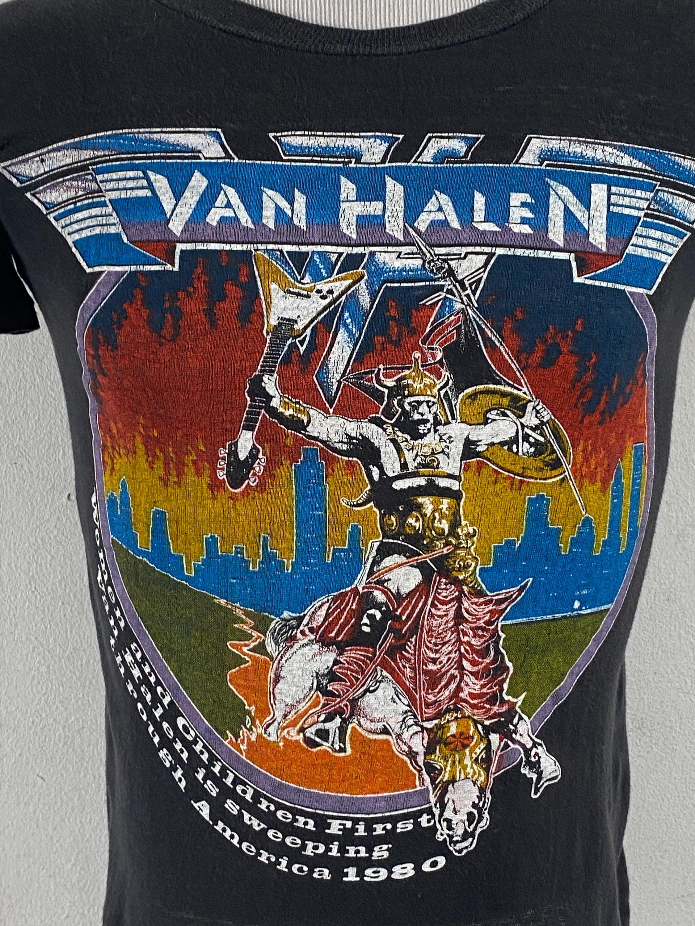 希少 80s ヴィンテージ バンドTシャツ VAN HALEN 当時物 1980 Van Halen T Shirt, Size Small, 1980s T Shirt, Van Halen T