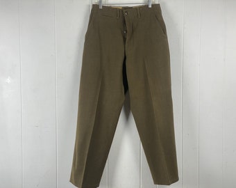 Vintage Pants, 1940s Pants, HBT Work Pants, Detroit Overall Mfg