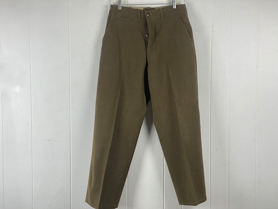 Vintage Pants, 31 X 31, Army Pants, WWII Pants, High Waisted