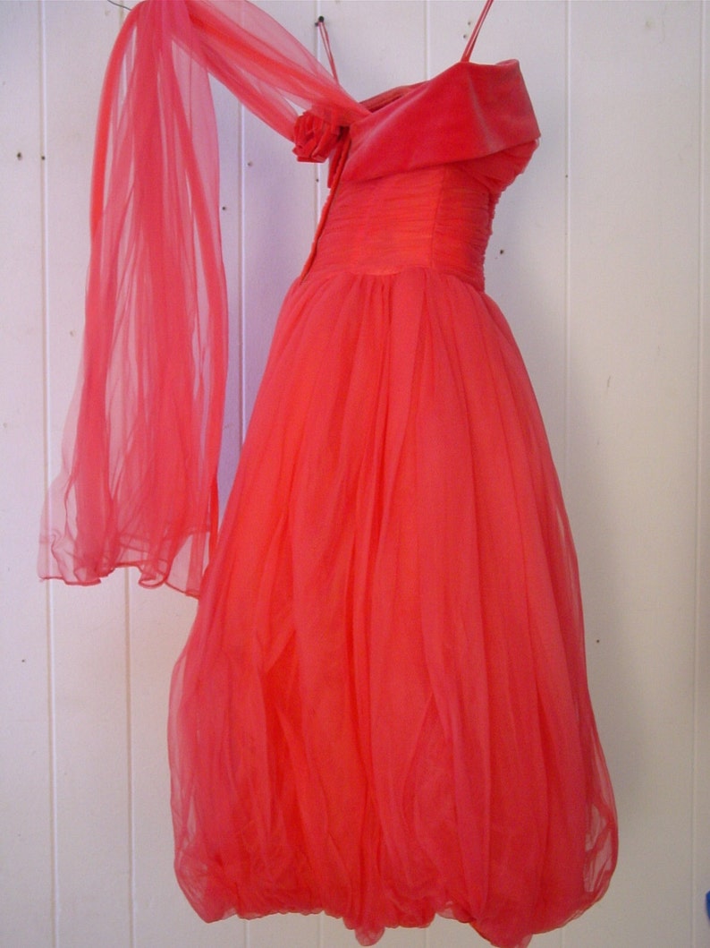 50er Jahre Kleider, Vintage 1950er Jahre, rosa, Prinzessinkleid Abschlussballkleid, Kleid, extra klein Bild 4