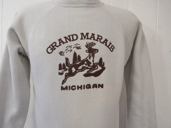 Vintage sweatshirt, 1950s sweatshirt, Grand Marais
