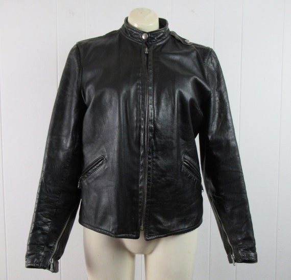 Women's leather jacket, vintage motorcycle jacket… - image 3