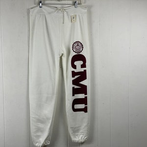 Vintage sweatpants, size large, Champion sweatpants, Central Michigan University, CMU pants, college sweatpants, vintage clothing, NOS