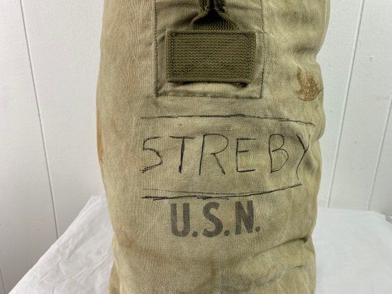 Vintage duffel bag, 1940s bag, USN bag, Navy bag,… - image 3