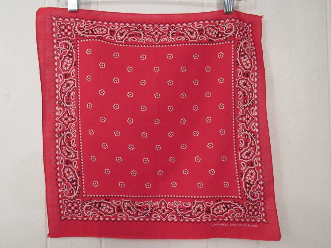 50s MCM guaranteed fast color tuside red bandana (one selvedge edge)
