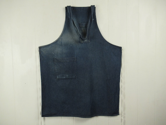 Vintage apron, denim apron, 1960s apron, work apro