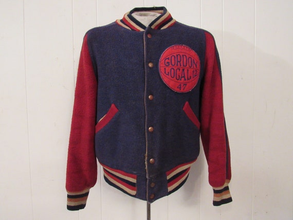 VINTAGE JACKET, 1940s jacket, stadium jacket, bas… - image 1