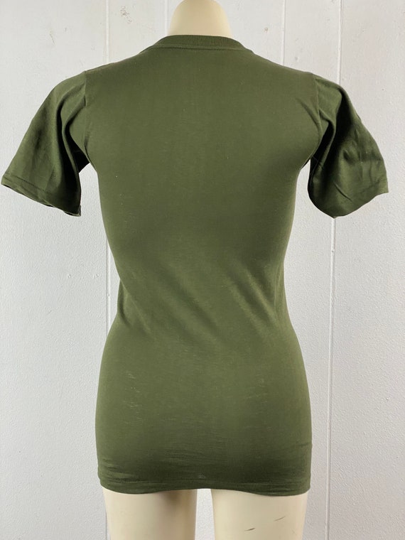Vintage t shirt, size XS, Army shirt, 1960s t shirt, OG t shirt, Vietnam t shirt, green t shirt, military t shirt, vintage clothing, NOS View 5
