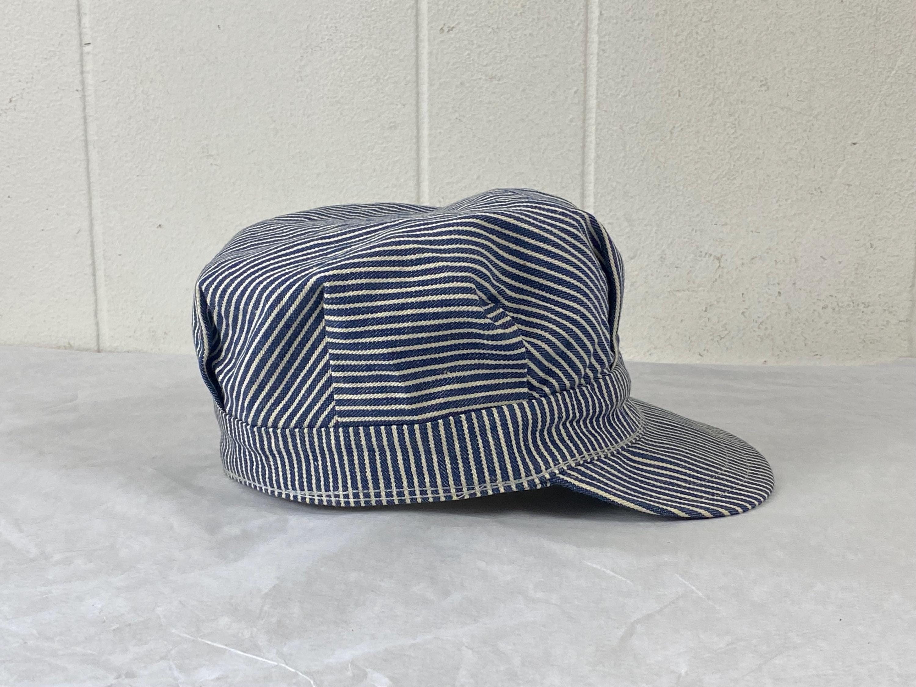 Vintage Cap, Size 7 1/4, Engineer Cap, Vintage Hat, Hickory Vintage Cap, Size 7 1/4, Engineer Cap, Vintage Hat, Hickory