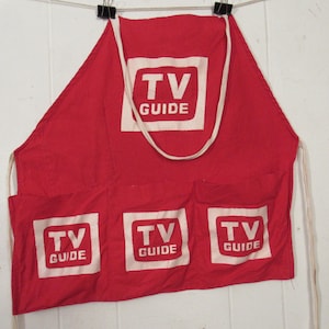 GOOD PRINT 60's〜 VINTAGE WORK APRON USA Vintage Apron, 1960s Apron, Red Canvas Apron, Advertising Apron