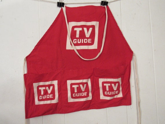 Vintage Apron, 1960s Apron, Red Canvas Apron, Advertising Apron
