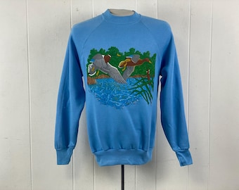 sweat-shirt vintage, taille moyenne, sweat-shirt de canards colverts, sweat-shirt des années 1990, sweat-shirt de la faune, chasse au canard, vêtements vintage, NSA