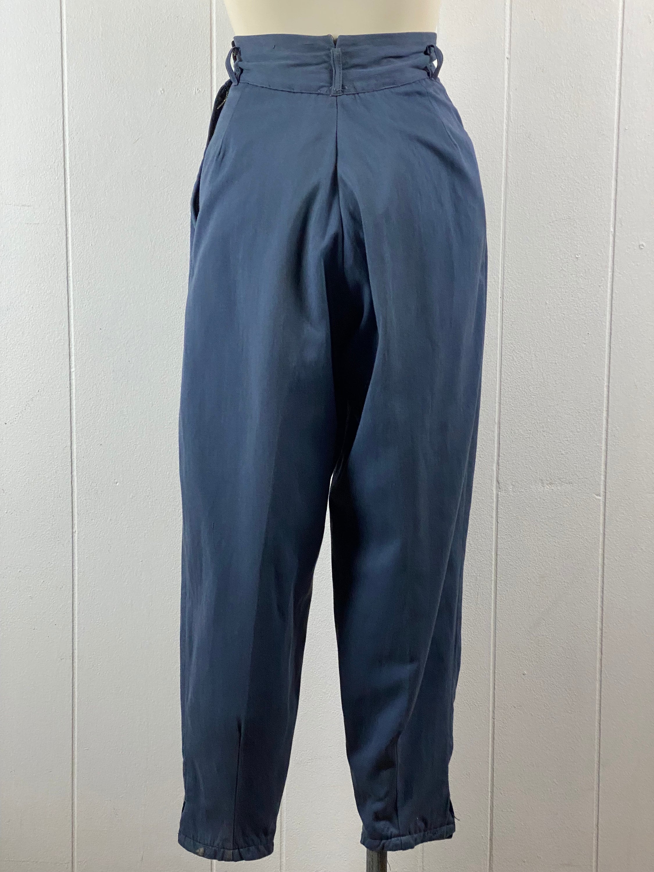 Vintage Pants, 28 X 27, Side Zip Pants, 1940s Pants, Gabardine