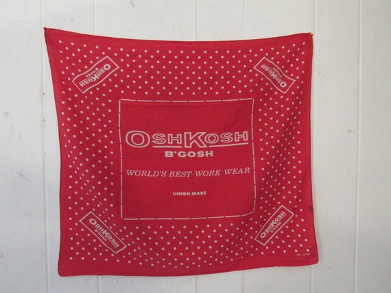 Vintage bandana, red bandana, 1950s bandana, Osh … - image 1