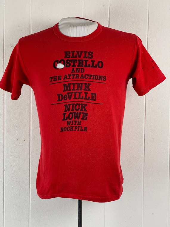Vintage T Shirt, 1970s T-shirt, Elvis Costello T Shirt, Tour T