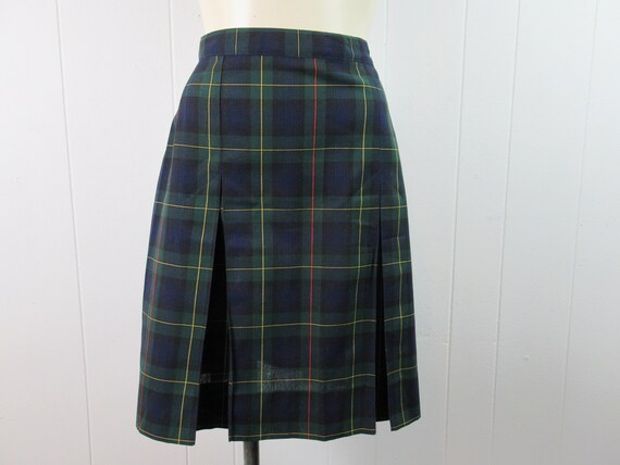 Vintage skirt, school girl skirt, plaid skirt, 19… - image 1