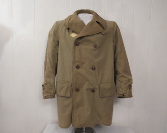 Vintage coat, 1940s Mackinaw coat, 1940s double breasted coat, military coat, WWII Army coat, vintage clothing, size medium