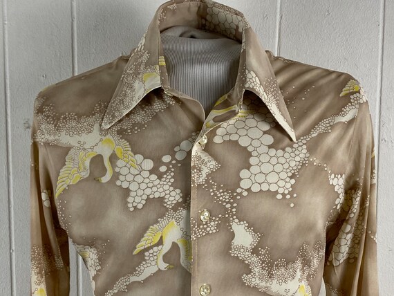 Vintage shirt, size medium, disco shirt, 1970s sh… - image 3