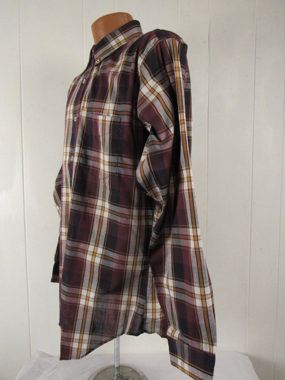 Vintage shirt, L, Madras plaid shirt, 1960s shirt… - image 4