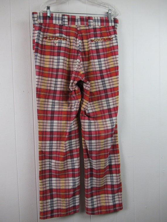 Vintage pants, Madras plaid pants, 1970s pants, A… - image 4