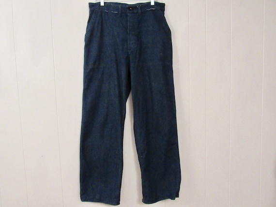 Vintage denim pants, U.S. Navy pants, 1940s denim