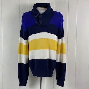 Vintage sweater, Nautical sweater, Polo Ralph Lauren sweater, cotton knit sweater, toggle sweater, designer, vintage clothing, size large