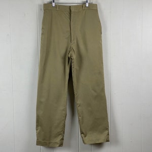 Vintage pants, size 32 X 30, cotton pants, Army pants, high waisted pants, khaki pants, 1960s pants, military pants, vintage clothing