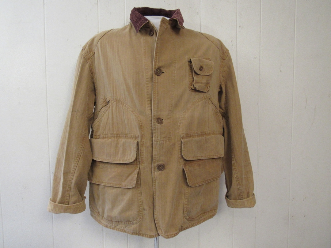1930s〜40s vintage cotton jacket Circa 1930/40s French Wool Cotton Gentleman Jacket / Size