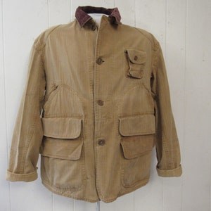 Vintage jacket, 1940s jacket, hunting jacket, HBT cotton jacket, Blue Bill Red Head jacket, vintage clothing, size large