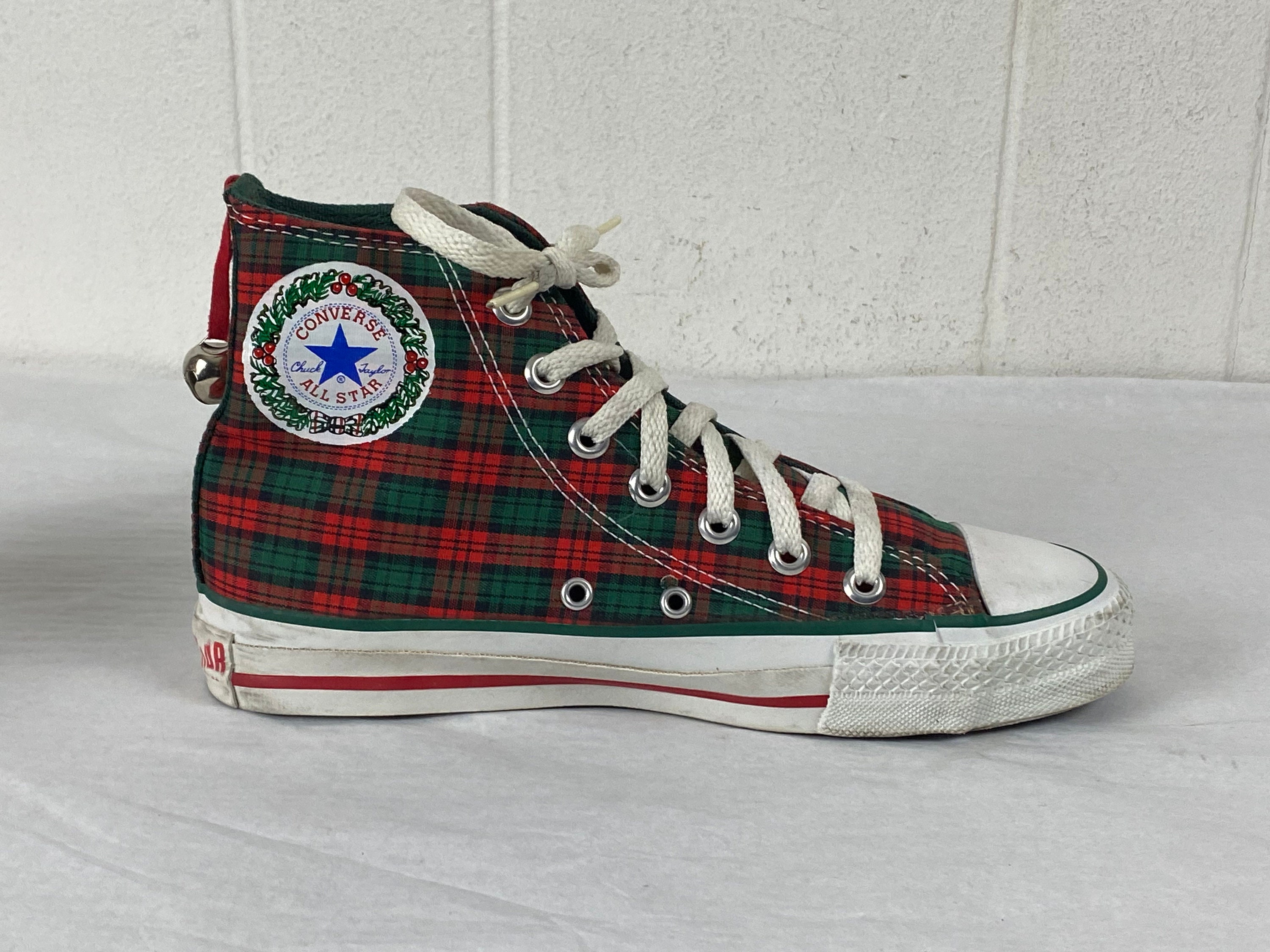 Green clearance plaid converse