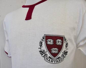 Vintage running man t shirt, size large, 1950s t shirt, Harvard t shirt, 1950s college t shirt, Champion goal runner, vintage clothing, NOS