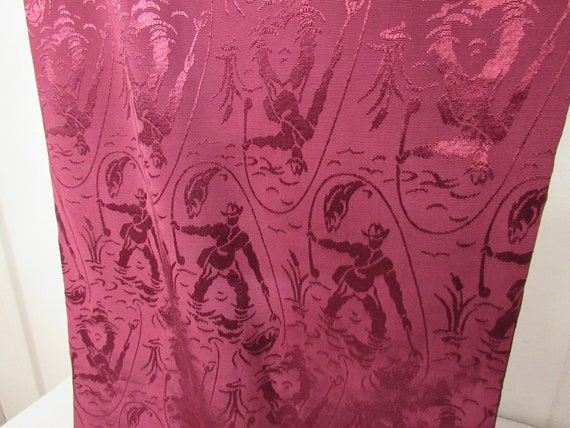 Vintage scarf, 1940s Rayon scarf, fisherman scarf,