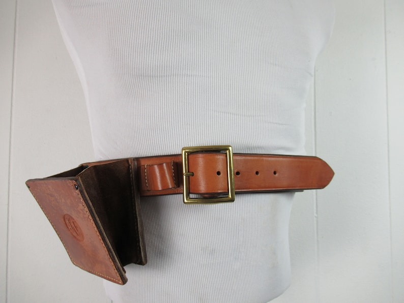 Vintage Abercrombie & Fitch, vintage leather, vintage belt, hunting belt, gun holder, ammo belt, vintage clothing, small, medium, large image 4