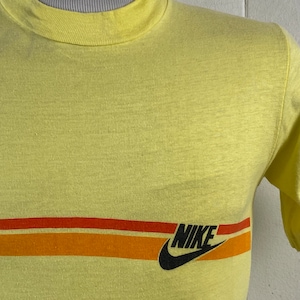 Vintage t-shirt, size small, Nike t shirt, 1970s Nike t shirt, 1980s t shirt, rainbow stripe t shirt, vintage Nike, vintage clothing