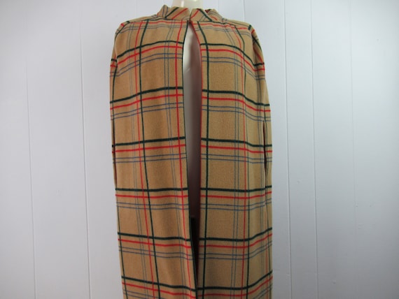 Vintage cape, 1960s cape, plaid cape, mod cape, De