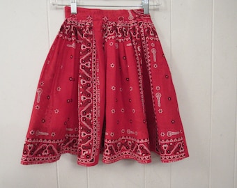 Vintage Rock, Vintage Bandana Rock, Vintage-Workwear, Schlüssel-Arbeitskleidung, 1960er Jahre Rock, Vintage Kleidung, Größe XS