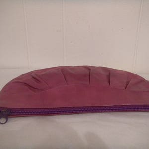 Vintage purse, vintage clutch, purple leather purse, 1980s purse, disco purse, vintage clothing image 2