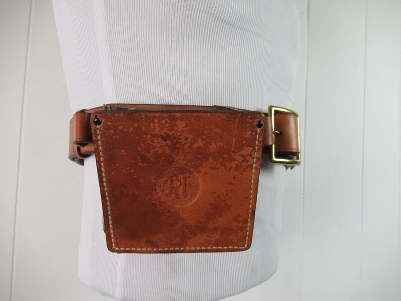 Vintage Abercrombie & Fitch, vintage leather, vintage belt, hunting belt, gun holder, ammo belt, vintage clothing, small, medium, large image 3