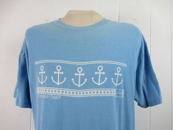 VINTAGE t shirt, 1980s t-shirt, anchor t shirt, C… - image 1