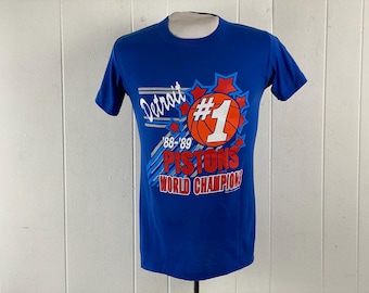 Camiseta vintage, talla pequeña, camiseta de Detroit, Detroit Pistons, camiseta de los años 80, baloncesto, camiseta de los campeones del mundo de 1989, ropa vintage