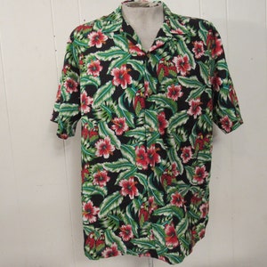 Vintage shirt, Hawaiian shirt, 1980s shirt, vintage Hawaiian, Parrots shirt, vintage clothing, XL